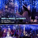 480 LED 49FT Christmas Lights Plug in 8 Modes with Timer Dimmable Christmas Decorations Outdoor Waterproof Indoor Curtain String Lights for Roof Porch Garden Holiday Wedding Party Decor Blue by GreenHaven Gardens
