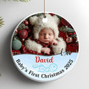 Personalized Baby’s First Christmas Ornament 2025 - Custom Newborn Keepsake Tree Ornament - Sweet Gift for New Parents Mom Dad - Christmas, Birthday Gift for Babies, Boy, Girls, Mom, Dad by TinyTreasures Baby Boutique