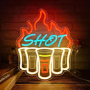 Shot Neon Sign, Bar Neon Signs for Wall Decor, Dimmable Acrylic Neon Lights for Home Bar Pub Club Bistro Man Cave Restaurant Party Decorations Gift by CozyNest Decor