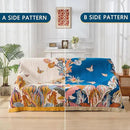 100% Muslin Throw Blanket for Couch, Butterfly and Floral Double Embroidery Summer Throw Blanket 60"x80" for Bed, Chair, Woven Cotton Reversible Mexican Blanket by CozyNest Decor