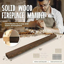 72x8x3 Fireplace Mantel - Handcrafted Hollow Rustic Solid Wood Wall Mounted Floating Shelf with Invisible Heavy Duty Wood Bracket (Weathered Brown)