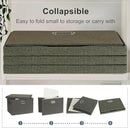 Large 17" 36 Quart Collapsible Stackable Storage Bins with Lids, 3 Packs Dark green Foldable Fabric Closet Storage Boxes with Lids, Heavy-duty Linen Cube Baskets(17x12x11) by CozyNest Decor