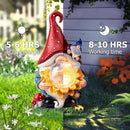 Solar Garden Decor Gnome Statues with Sunflower and Crackle Glass Globe Lights Gnome Outdoor Decorations for Garden Yard Patio Lawn, Unique Housewarming Gifts by GreenHaven Gardens