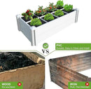 45''x22.5'' Raised Garden Bed Kit | Planter Box Outdoor for Gardening, Whelping Pen | Easy Vinyl Plastic Garden Planter Box with Grow Grid-White by GreenHaven Gardens