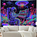BVBOX Astronaut Space Blacklight Tapestry 79"x59", UV Reactive Astronaut Electronic Piano Universe Galaxy Planet Glow in Dark Music Tapestries, Black Light Neon Upright Poster Wall Hanging Backdrop Decor for Bedroom Living Room by CozyNest Decor