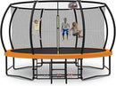 Tatub Large Trampolines Outdoor 10 12 14 15 16FT for Kids and Adults,Outdoor Recreational Pumpkin Trampolines with Curved Poles and Safety Enclosure Net, Basketball Hoop, Ladder by TinyTreasures Baby Boutique