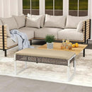Tangkulka Outdoor Ottoman, Patio Rattan Heavy Duty Wicker Footrest with Soft Cushion & Metal Frame, Extra Seating, for Porch, Backyard, Lawn and Poolside (2) by CozyNest Decor