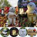 Cat Garden Statue with Solar Lantern: Cat Outdoor Figurine Decorations -Solar Garden Statue Decor for Patio,Balcony,Yard, Lawn - Gift for Mom, Grandma,Women, Housewarming,Birthday by CozyNest Decor
