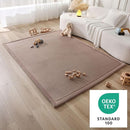 Stylish Coral Velvet Baby Play Mat for Floor 60" x 80" Brown – Soft 1" Thick High-Density Memory Foam Nursery Rug,Kids Rug with Non-Slip Backing for Crawling & Playing, Playroom Rug, Kids Carpet by TinyTreasures Baby Boutique