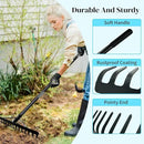 Heavy Duty Bow Rake with Stainless Steel Handle for Farming Land Management Leaf Gathering Durable Ergonomic Garden Tool with 16 Tine Head 63 Inch Assemble Long Shaft Suitable for Large Areas by GreenHaven Gardens