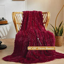 XeGe Luxury Faux Fur Throw, Red Soft 50x60 Fluffy Blanket, Shaggy Plush Decorative Couch Blanket, Autumn Cute Furry Fuzzy Lap Bed Throw for Kids Women Men Teen Girls by CozyNest Decor