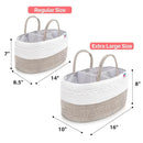 Rope Diaper Caddy - Storage for Baby and Toddler Items - Portable Cotton Organizer Easily Holds Diapers, Wipes, Clothing - Useful for Nursery, Bedroom (Beige, Extra Large) by TinyTreasures Baby Boutique