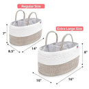 Rope Diaper Caddy - Storage for Baby and Toddler Items - Portable Cotton Organizer Easily Holds Diapers, Wipes, Clothing - Useful for Nursery, Bedroom (Beige, Extra Large) by CozyNest Decor