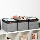 DULLEMELO Fabric Storage Bins - Decorative Large Baskets for Home Shelves & Bedroom, Canvas Toy Organizers (Black & Gray) by TinyTreasures Baby Boutique