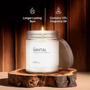 1OAK Soy Santal Candle (Santal) - Soy Wax Scented Candle - Candles for Home Scented - Long Burning Candles Premium - Hand-Poured (7oz.) by CozyNest Decor
