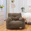 Bean Bag Chair with Filler, Bean Bag Sofa with Tufted Soft Stuffed Filling, Fluffy and Lazy Sofa, Comfy Cozy BeanBag Chairs with Memory Foam for Dorm, Apartment, Living Room (Brown) by CozyNest Decor