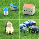 Elcoho 18 Pieces Fake Grass for Crafts Fairy Garden 6 x 6 Inches Artificial Garden Grass for Miniature Ornament Dollhouse DIY Decoration by CozyNest Decor