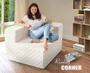 Modular Sectional Sofa 3-Seater Modular Couch with Deep Seat Memory Foam Cloud Chair with Pillows Oversized Sectional Sofa for Living Room Bedroom (Plush White, 3-Seater) by CozyNest Decor
