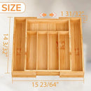 BAMEOS Bamboo Expandable Drawer Organizer, 5-7 Slots Kitchen Drawer Organizer, Adjustable Cutlery Tray for Utensils, Silverware & Flatware (Natural) by CozyNest Decor