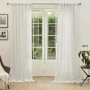 MYSKY HOME Country Curtains for Sliding Glass Door, Back Tab Semi Sheer Curtain Panels Extra Long Floor Length Drapes Linen Texture Soft Touch, 50x108 Inch, Linen, Set of 2 by CozyNest Decor
