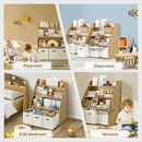 Kids Bookshelf and Toy Organizer, 3-Tier Toy Storage Organizer with 3 Movable Drawers, Montessori Toy Shelf, Nursery Book Shelves Toddler Bookshelf for Kids Room Living Room Nursery by CozyNest Decor