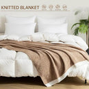 LURKA Fine Knit Throw Blanket - Super Soft Breathable Lightweight Blanket for Couch Bed Sofa (Camel, Throw(50"x 60")) by CozyNest Decor