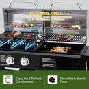 Brand-Man Propane Gas and Charcoal Grill Combo, Dual Fuel BBQ Combo Grill with Stainless Steel Dual Lids & 2 Side Shelves for Outdoor Kitchen & Backyard Barbecue Cooking by GreenHaven Gardens