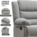 Swivel Rocking Recliner Chair for Adults, Overstuffed Manual Glider Rocker Recliner Chairs, Upholstered Reclining Single Sofa for Living Room Nursery (Light Grey) by TinyTreasures Baby Boutique