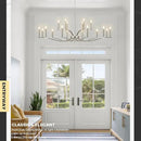 18 Light Nickel Living Room Chandelier High Ceiling Foyer Candle Chandelier Large Modern 59in Metal Chandeliers Hanging Light for Master Bedroom Dining Room Light Fixture Over Table by CozyNest Decor