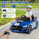Costzon Ride on Car, 12V Licensed Ford Mustang Shelby GT500 Kids' Electric Vehicles w/Remote Control, USB Port, Radio, Music, Player, High Low Speed & Soft Start, Racing Kids Car for Toddler (Blue) by TinyTreasures Baby Boutique