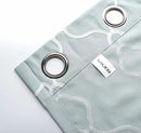 MIUCO Moroccan Embroidered Semi-Sheer Curtains Faux Linen Grommet Window Panel Pair for Nursery 52 x 63 Inch, Sea Foam by CozyNest Decor