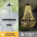 Hanging Solar Chandelier Outdoor, 30 Warm White Lights Acrylic Clear Beaded Chandelier with S Hooks Modern Lantern for Garden Yard Patio Gazebo Decorations, 28”H by GreenHaven Gardens
