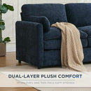Tbfit Modern Couch Sofa, 89" Cloud Couch w/Pillows, Pocketed Spring Seat, Comfy 3-Seater Plush Foam Cushions, Chenille Fabric Removable Covers, Soft Upholstered Living Room Furniture Home Apartment by CozyNest Decor