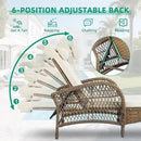 VIVIJASON Outdoor Wicker Chaise Lounge Chair, All-Weather PE Rattan Cushioned Patio Lounger Chair, 6-Position Adjustable Pool Sunbathing Recliner with Armrest & Pillow for Poolside Deck Yard, Beige by CozyNest Decor