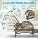 VIVIJASON Outdoor Wicker Chaise Lounge Chair Set of 2, All-Weather PE Rattan Cushioned Patio Lounger Chairs, 6-Position Adjustable Outside Pool Sunbathing Recliner with Armrest & Pillow, Beige by CozyNest Decor