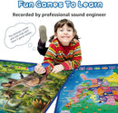 Bilingual Interactive for Kids Talking USA Map Dinosaur Poster for Kids Learning and Educational Toys,Talking Educational Dinosaur Toy for Ages 3 to 12 Years Old,Learning Chart for Preschool/Gift by TinyTreasures Baby Boutique