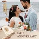 25th Wedding Anniversary Wind Chime, Happy 25th Anniversary Romantic Gifts for Couple, Parents, Wife, Husband, Friends, Sliver Wedding Anniversary's Keepsake Gifts Ideas by CozyNest Decor