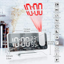 Projection Digital Alarm Clock for Bedrooms, Clock Radio on Ceiling, USB Charger Port, Temperature & Humidity Display, 7.3” Large Mirror LED Display,12/24H,Snooze,Dual Loud Alarm Clock- 4 Dimmer by TinyTreasures Baby Boutique