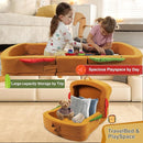 Toddler Travel Bed Sandwich Style - Portable Toddlers Floor Beds, Foldable Soft Foam Travel Crib for Baby and Kid, Washable Cover Toddler Cot with Safety Rail for Travel, Home Sleep & Play by TinyTreasures Baby Boutique