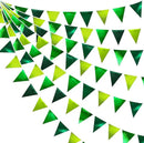 Gradient Green Party Decorations Metallic Fabric Ombre Green Triangle Pennant Banner Flag Bunting for Graduation Birthday Retirement Wedding Bachelorette Spring Summer St Patrick's Day Party Supplies by GreenHaven Gardens