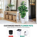 Fiddle Leaf Fig Tree, 5ft Tall Fake Silk Tree in White Planter, Faux Floor Plants with 108 Fiddle Leaves, Artificial Plants for Home Office Decor Indoor by CozyNest Decor