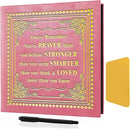 Inspirational Leather Photo Album,Magnetic Self-Stick Page Photo Album,Family Album,Hand Made DIY Albums Holds 3x5, 4x6, 5x7, 6x8 Photos (pink-always remember) by TinyTreasures Baby Boutique