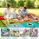 Extra Large Picnic Blanket Waterproof,80"x 80"Foldable Machine Washable Beach Blankets,Outdoor Blanket for 6-8 Adults,Picnic Mat Suitable for Indoor Crawling,Park Beach,Camping,Hiking,Travel (Face） by TinyTreasures Baby Boutique