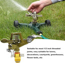 1/2 Inch Brass Impact Sprinkler with Nozzles Adjustable 0-360 Degree Coverage Pattern Heavy Duty Lawn Sprinkler Head for Yard Lawn Grass Patio Garden Irrigation (1Pcs) by GreenHaven Gardens