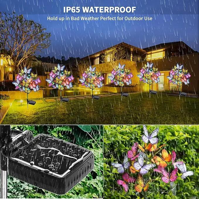 Solar Garden Lights Outdoor Waterproof Decorative Solar Lights Outdoor 8 Pack with 176 LED 136 Butterfly Flower Garden Decor Yard Decorations Patio Lawn, Gifts for Mother's Day Mom Women, photo 3 of 9