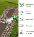 GENIMO Outdoor Rug Waterproof for Patio Decor, 2.5'x8' Foldable Reversible Plastic Straw Runner Rugs Carpet for Porch, Outside Area Mat for Rv, Deck, Picnic, Camper, Balcony, Coffee & Beige by CozyNest Decor
