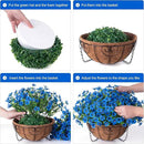 Artificial Fake Hanging Plants Flowers with Basket Outdoor Decor Faux Silk Daisy Flower Arrangements in Pot Planter for Porch Home Indoor Patio Garden Yard Decoration, Blue by GreenHaven Gardens