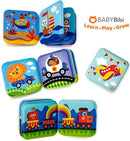 Floating Baby Bath Books - Transport Themed Bath Books for Babies, Infants - Waterproof, Mold-Free Bath Toys for Learning & Early Education by TinyTreasures Baby Boutique