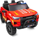 24V 10Ah Electric Police Car Ride on Toy for Big Kids, 4WD 2 Seater Kids Ride on Car SUV w/Remote Control, 4x200W Motors - Red by TinyTreasures Baby Boutique