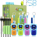 Walkie Talkies for Kids Rechargeable 4 Pack Walkie-Talkies Long Range 4 Miles NOAA FRS 2 Way Radio for Adults Camping Skiing Cruise, Family Adventure Toys for 3-12 Year Old Boys Girls Toddlers by TinyTreasures Baby Boutique